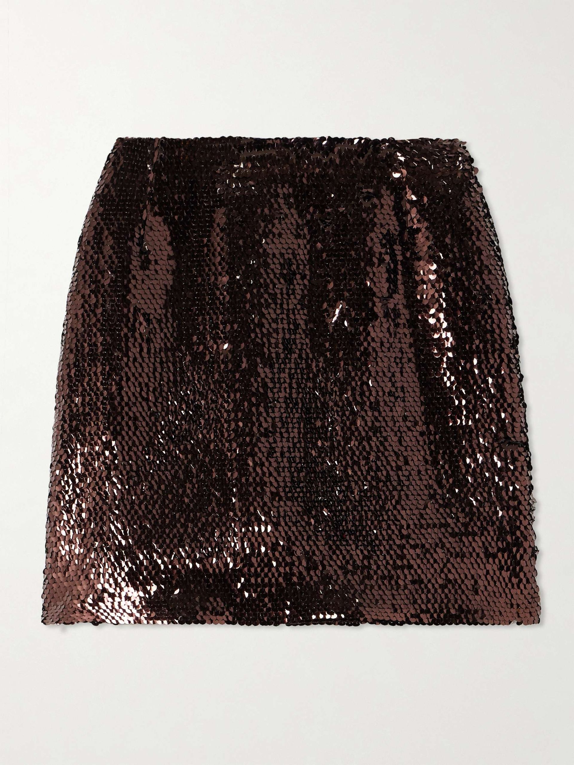 Tropicana Coci Velvet-Trimmed Sequined Crepe Mini Skirt