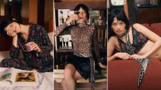 Three models wearing the Rixo x Stripe & Stare collection 