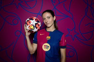 Aitana Bonmati fcb poses for a portrait during the FC Barcelona Portraits Session nat Estadi Johan Cruyff on September 25, 2024 in Barcelona, Spain