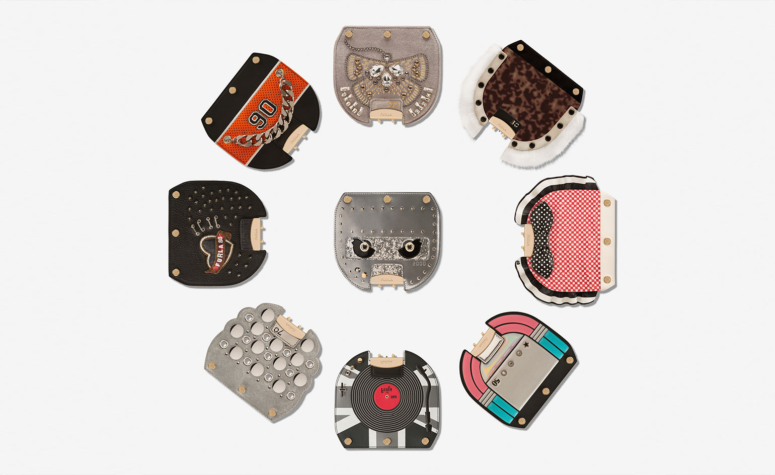 Collections of colorful bags.