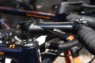A long bike stem with two spacers