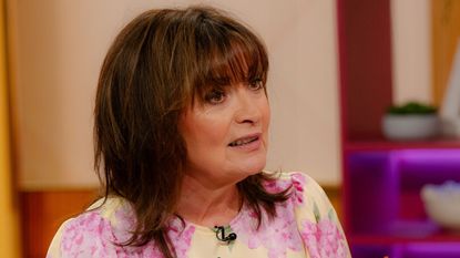 Lorraine Kelly wearing a floral dress