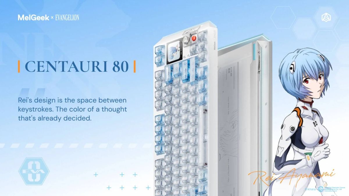 Official marketing image for the Centauri80 Rei Edition HE Gaming Keyboard.