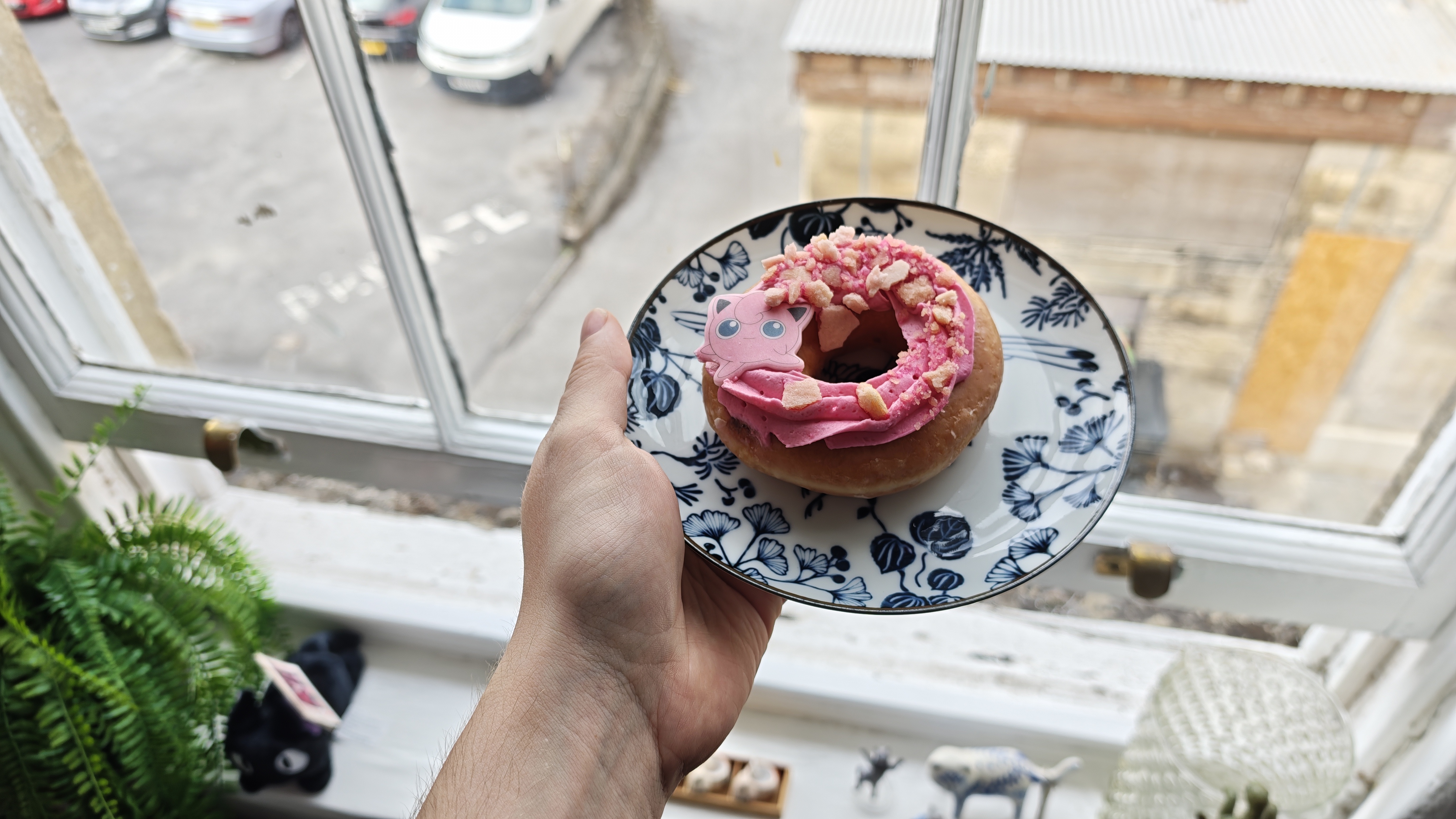Jigglypuff donut from the Pok&amp;eacute;mon x Krispy Kreme collection