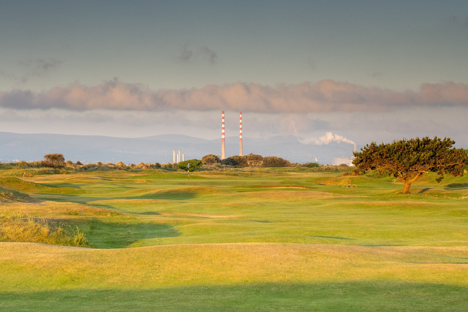 The Poolbeg chimney stacks at St Anne's links