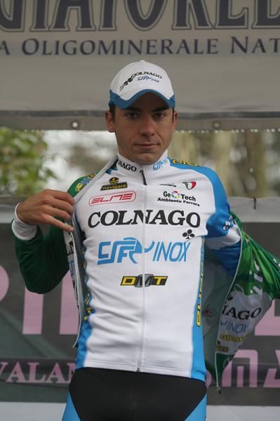 Filippo Savio (Colnago CSF Inox) takes to the stage 1 podium