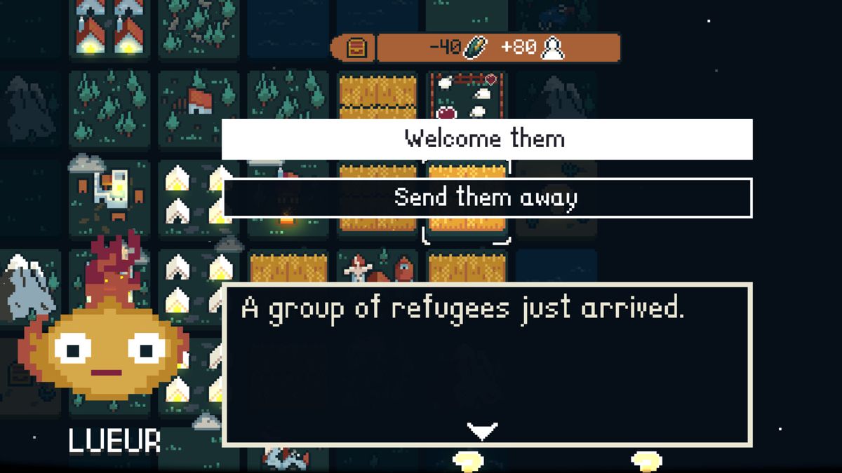 Screenshot from tile-based city building game Dawnfolk