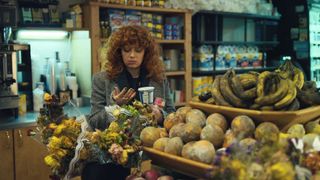 Decaying flowers and food_Natasha Lyonne in Russian Doll (2019)_Netflix