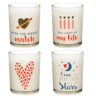 valentine print scented candles