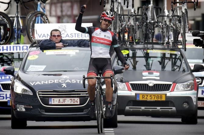 A victorious Fabian Cancellara (RadioShack - Leopard)