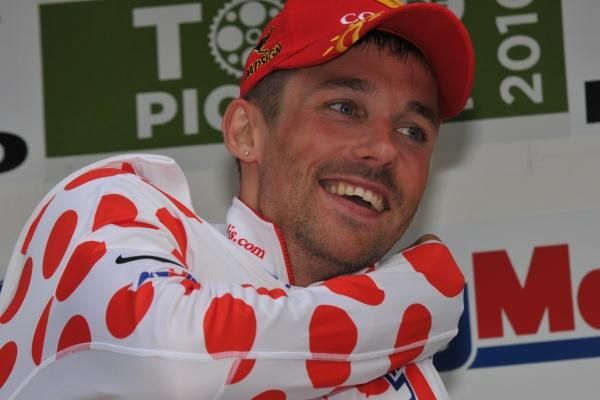 Tristan Valentin (Cofidis Le Credit En Ligne) pretty chuffed with his polka-dot prize