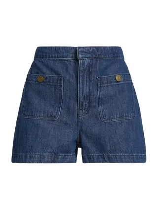 Frame, Patch-Pocket Denim Shorts