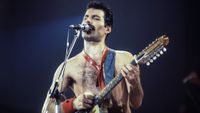 Freddie Mercury of Queen at the Rosemont Horizon on September 19, 1980 in Rosemont, Illinois. 