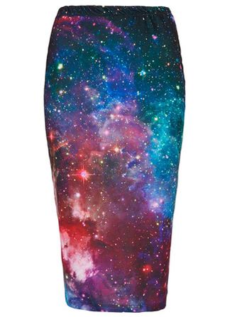 Topshop cosmic print tube skirt, £28