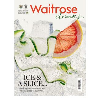 white background with waitrose drink magazine