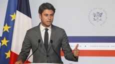 France's Prime Minister Gabriel Attal addresses a press conference after a security and defence council at the Elysee presidential palace in Paris on May 16, 2024.