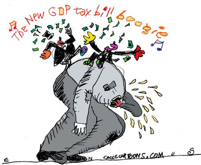 Political cartoon U.S. Tax cuts GOP