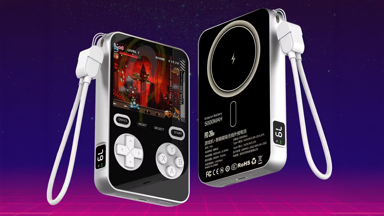 Mobile Boy retro games console and powerbank