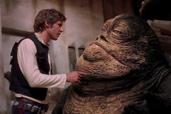 han solo talks to jabba the hutt