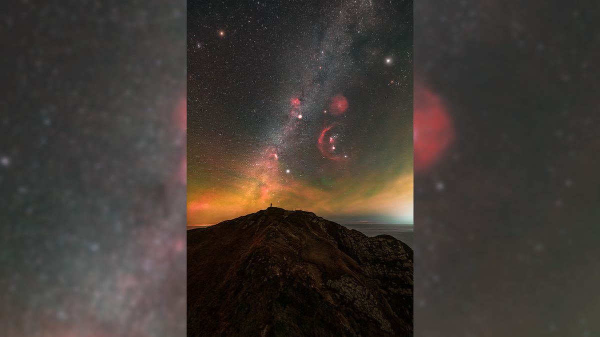 night sky above a peak