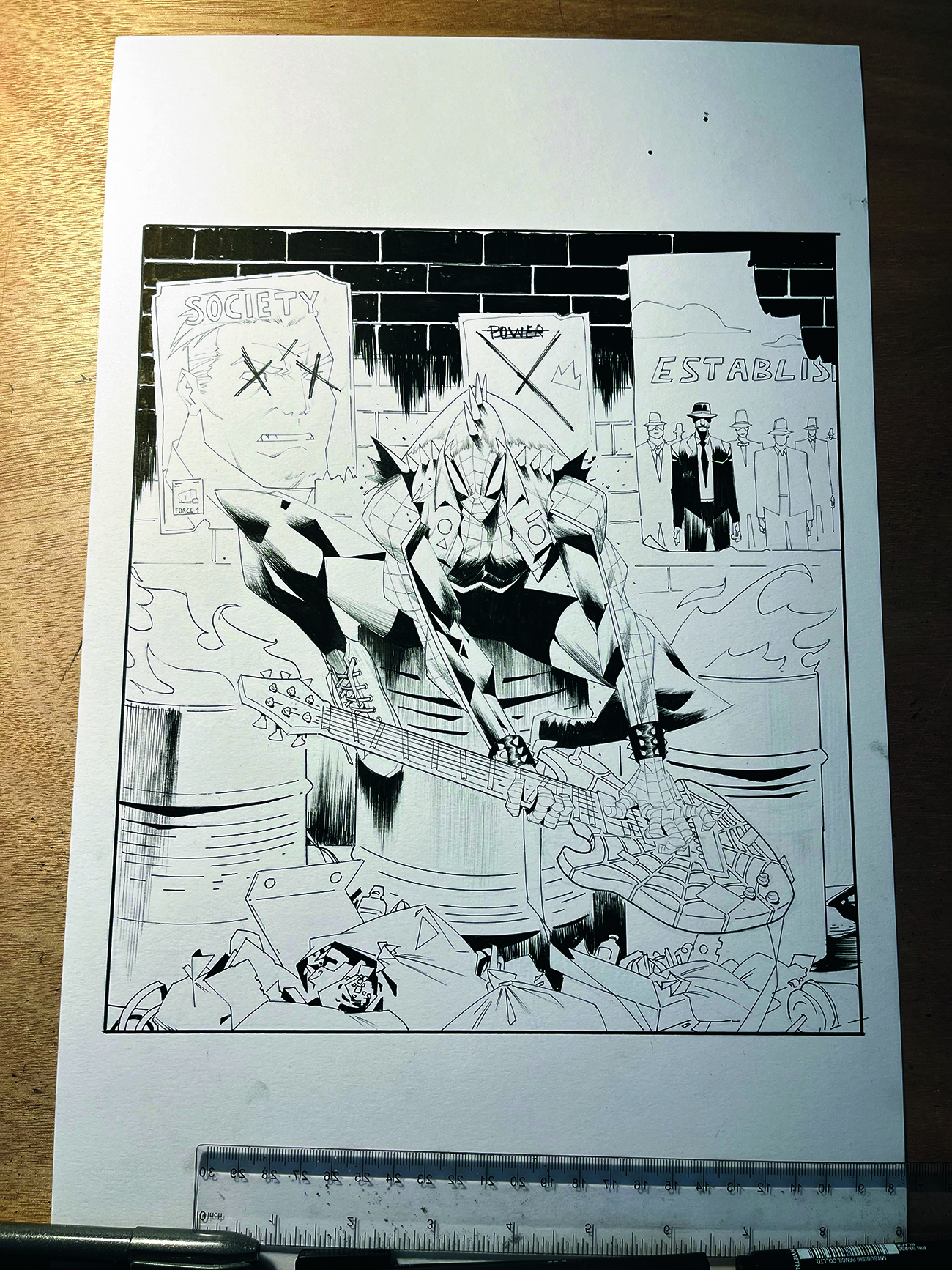 Ilustración de Spider-Punk Marvel Snapcard Trabajo en progreso