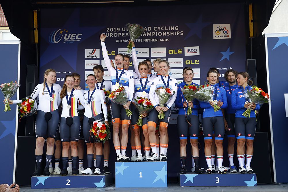 The Netherlands win the inaugural Mixed Relay TTT at the European Championships