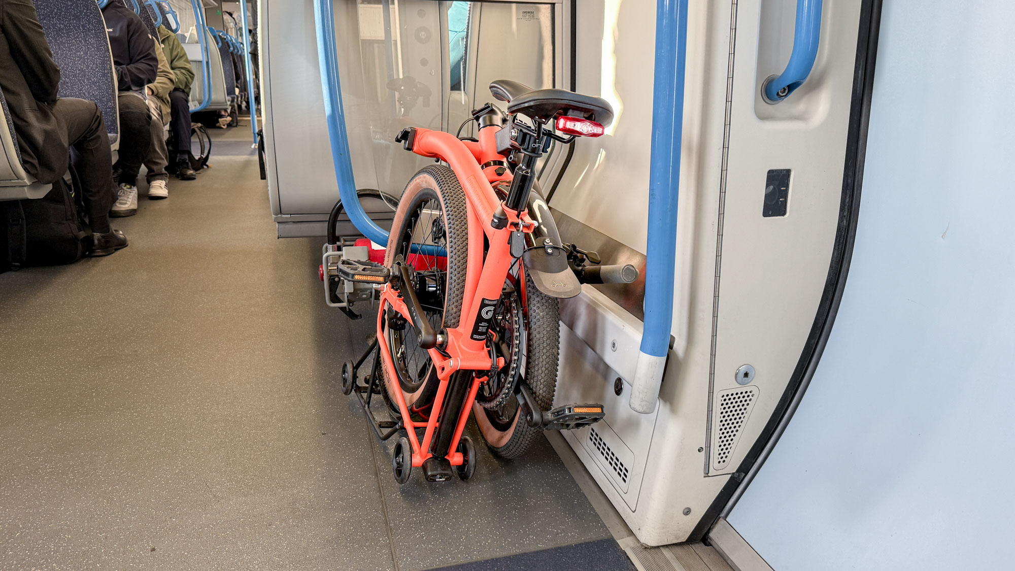 Brompton G Line folding bike in action on gravel and city streets