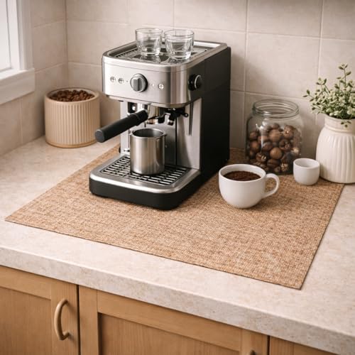 Urban Nest Diatomite Coffee Machine Mat, Non-Slip Absorbent Drying Mat (linen Texture, Coffee Brown, 40&amp;times;60 Cm)