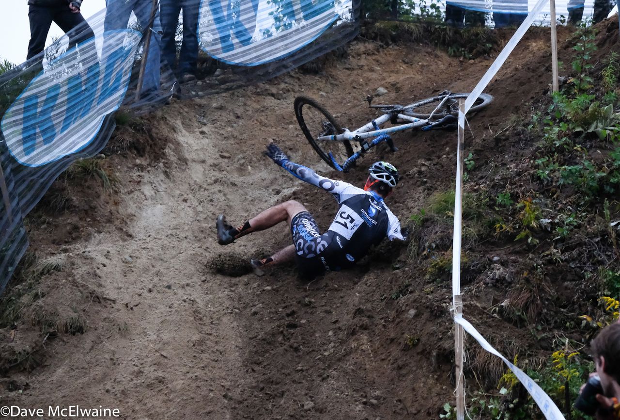 Abe Goorskey (American Classic) was one of a dozen riders who crashed while riding the steepest descent.