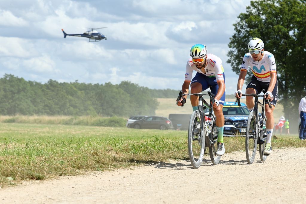 French Anthony Turgis of TotalEnergies pictured in action during stage 9 of the 2024 Tour de France cycling race, from Troyes to Troyes, France (199 km) on Sunday 07 July 2024. The 111th edition of the Tour de France starts on Saturday 29 June and will finish in Nice, France on 21 July. BELGA PHOTO DAVID PINTENS (Photo by DAVID PINTENS / BELGA MAG / Belga via AFP)