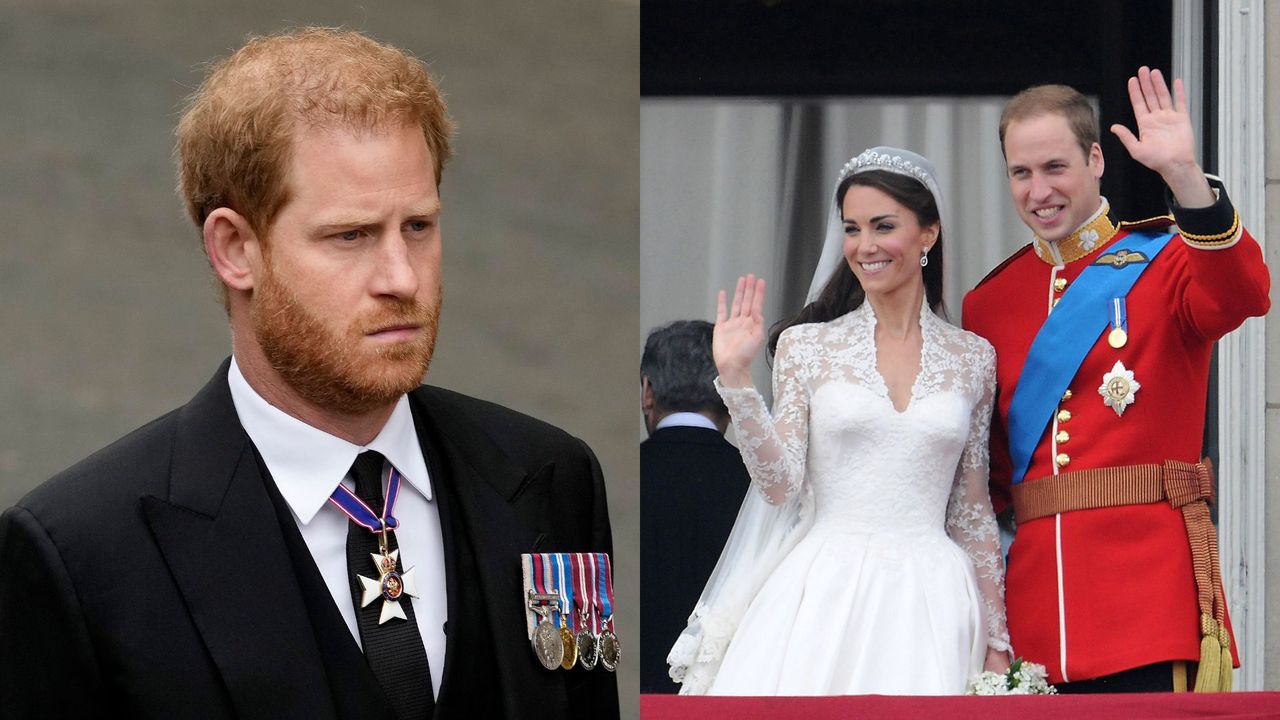 Prince Harry felt Prince William was &quot;gone forever&quot;; seen here are Prince Harry and Prince William and Kate Middleton on their wedding day