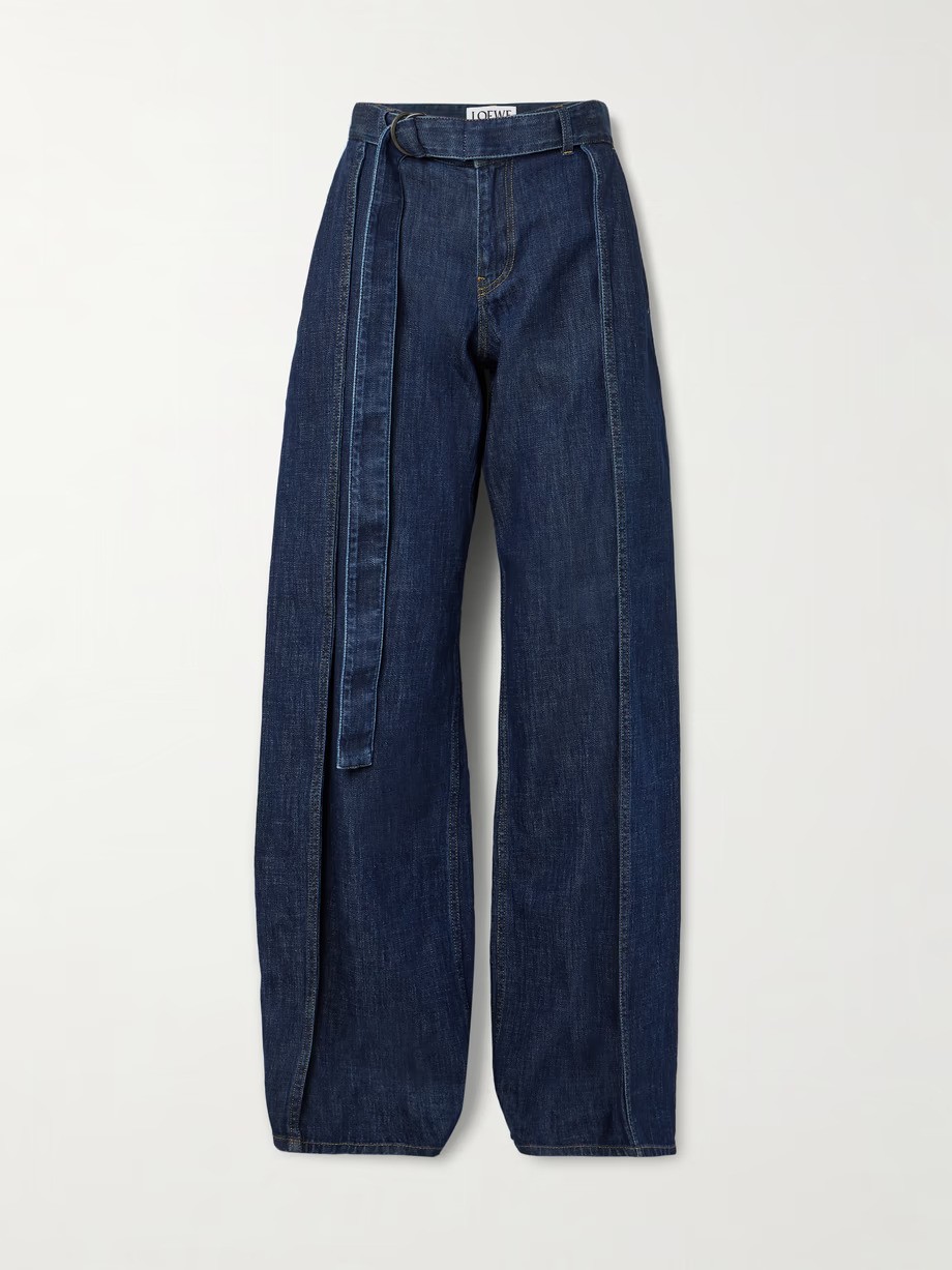 Loewe, Belted Pleated High-Rise Wide-Leg Jeans