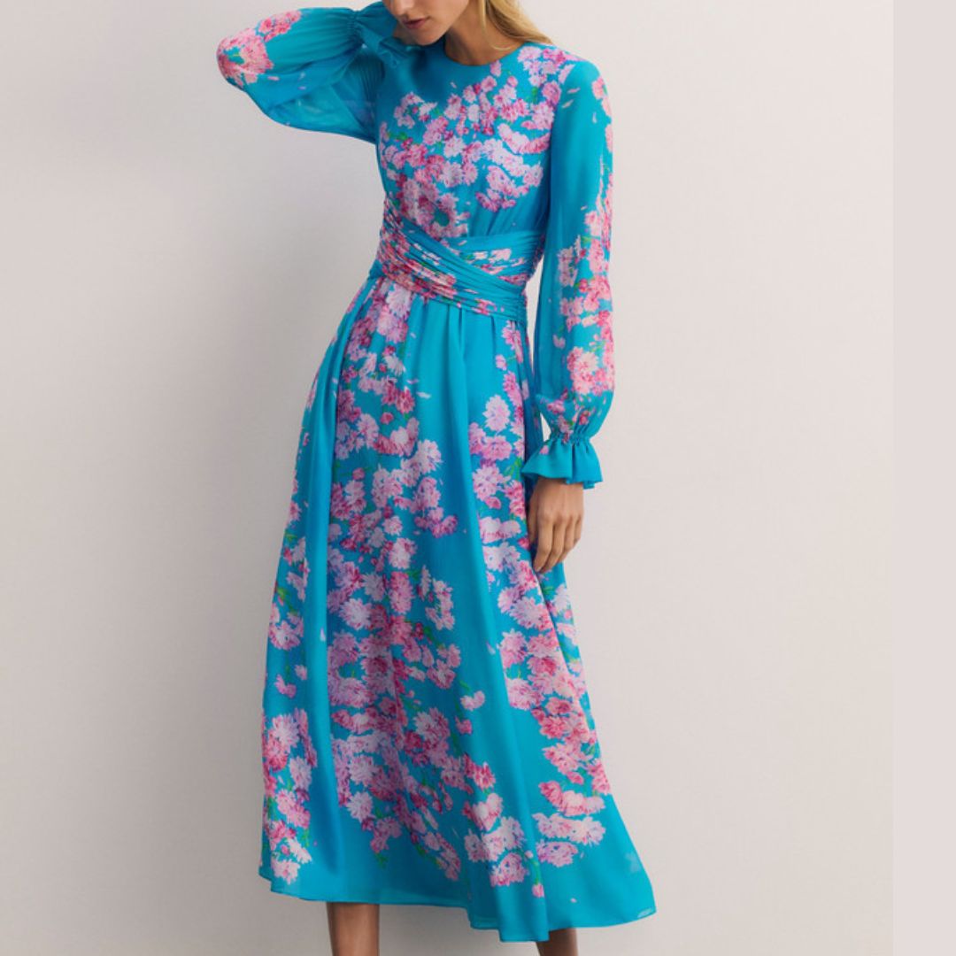The Fold Portofino Silk Chiffon Dress