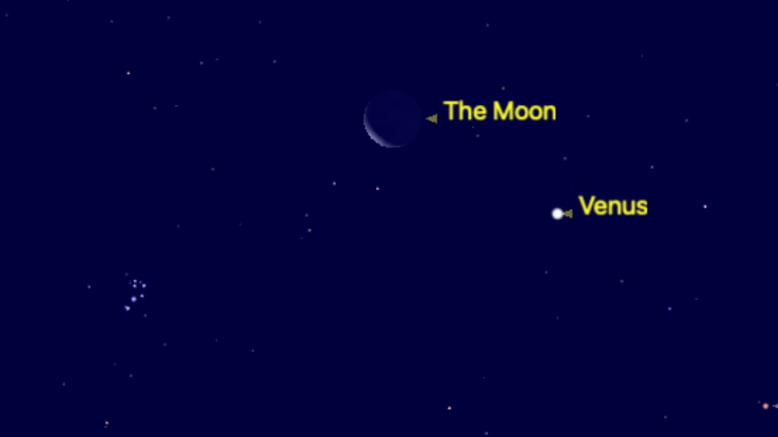 A few bright dots on a dark blue background