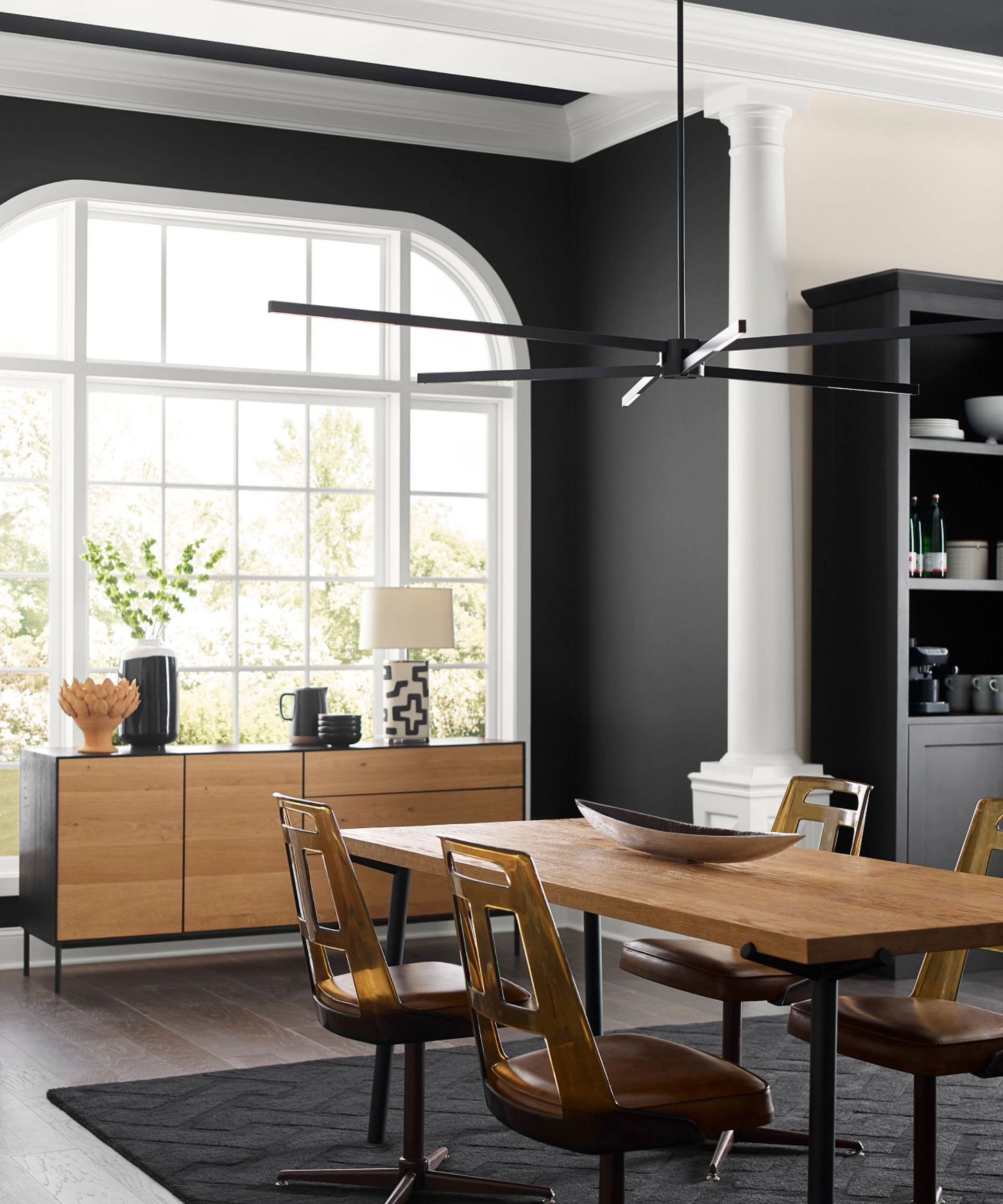 Black dining room