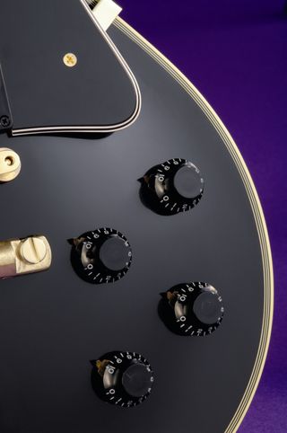 The Les Paul Custom's classic array of twin volume and tone controls