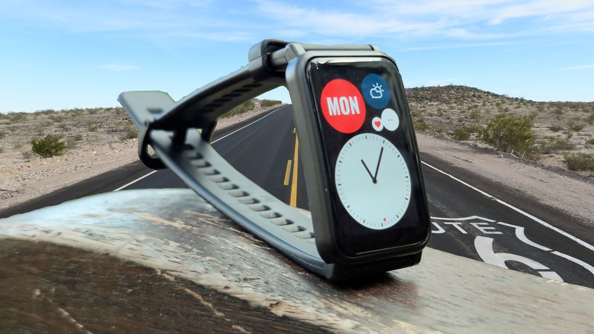 A smartwatch on Route 66