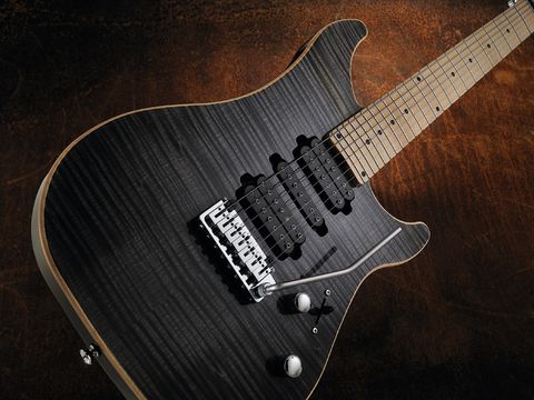 The Vigier Excalibur's 24-fret neck (with zero fret) is highly playable despite the extra girth.