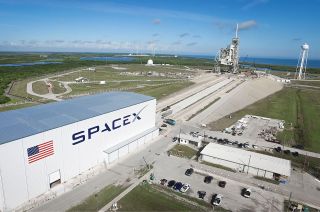 Launch Pad 39A at NASA's Kennedy Space Center in Florida seen in November 2015 as it was undergoing modifications to adapt it to the needs of SpaceX's Falcon rockets. 