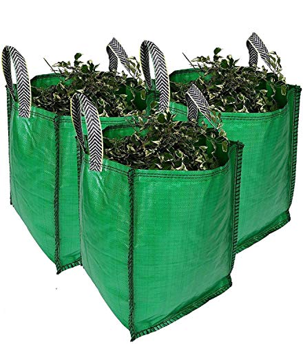 Garden Waste Bags - 120 Litre - 1 to 5 Sacks - Premium Grade - Industrial Fabric and Handles - Heavy Duty Garden/green Waste Sacks (3 Sacks)