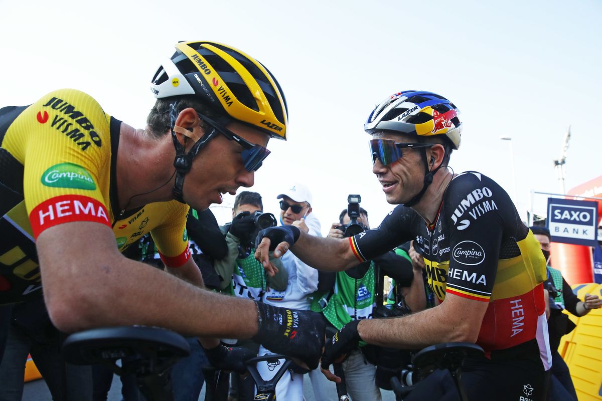 Christophe Laporte (left) and Wout van Aert