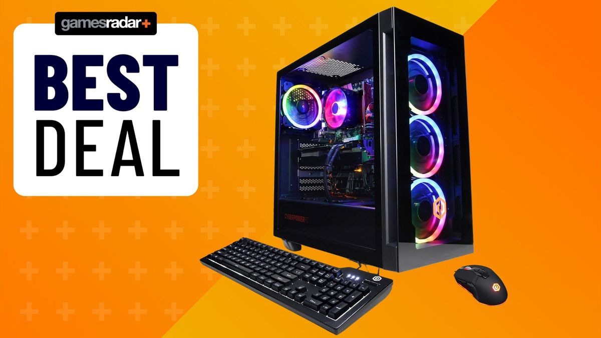 CyberPowerPC Gamer Master on an orange gamesradar background with a best deal stamp on the left