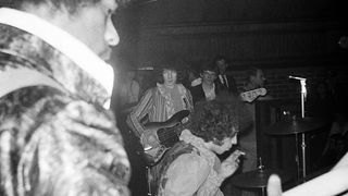 Jimi Hendrix Experience at the Barbeque 67 music festival at the Tulip Bulb Auction Hall in Spalding, Lincolnshire on 29th May 1967