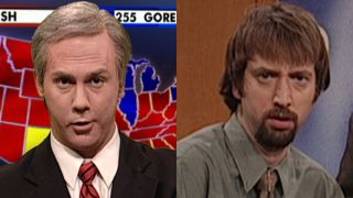 From L to R: Chris Parnell as Tom Brokow in a cold open, Tom Green in a sketch on Saturday Night Live.