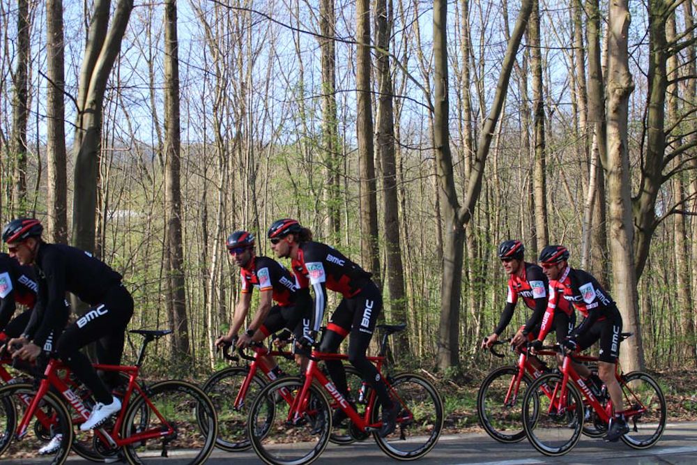 The riders set off