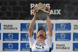 Paris Roubaix 2021 118th Edition Denain Roubaix 2577 km 03102021 Sonny Colbrelli ITA Bahrain Victorious photo Luca BettiniBettiniPhoto2021