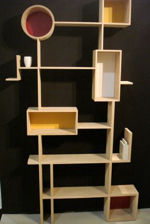 A wall with shelf fittings interconnected.