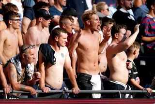 Newcastle fans made the most of the sunny weather in north London