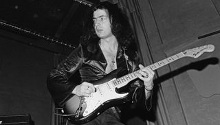 Ritchie Blackmore performs onstage with Deep Purple at the Palais Des Sports in Paris on March 17, 1973