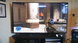 Hisense U7K TV with Halo Infinite multiplayer on screen